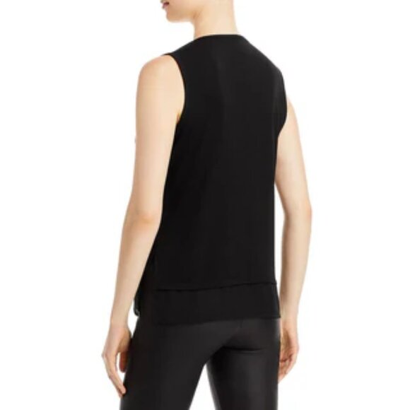 V-NECK KNITTED BLOUSE WITH CHIFFON TRIM - Picture 3 of 3